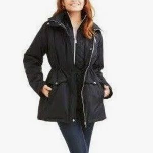 Harve benard black hoodie puffy winter jacket size XL